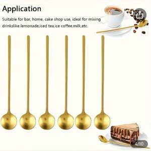Elegant Gold Stirring Spoons Set of 9